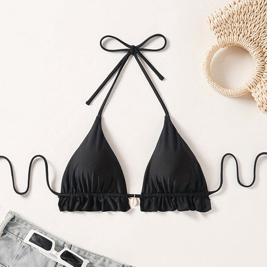 Damen Triangel-Bikini mit frischem Rüschendetail EB