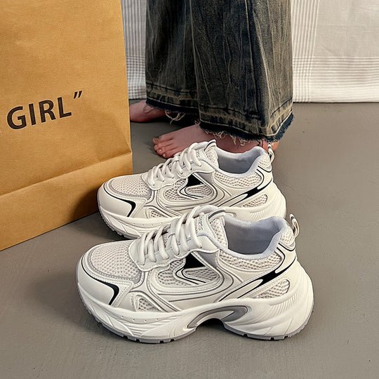 Damen Sportliche Sneakers mit stoßdämpfendem Obermaterial und atmungsaktiver Mesh-Oberfläche EB