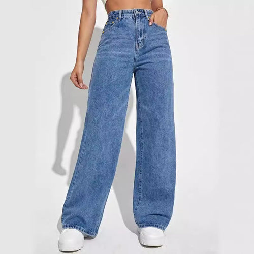 Damen Weite Denim-Hose mit lässigem Schnitt EB