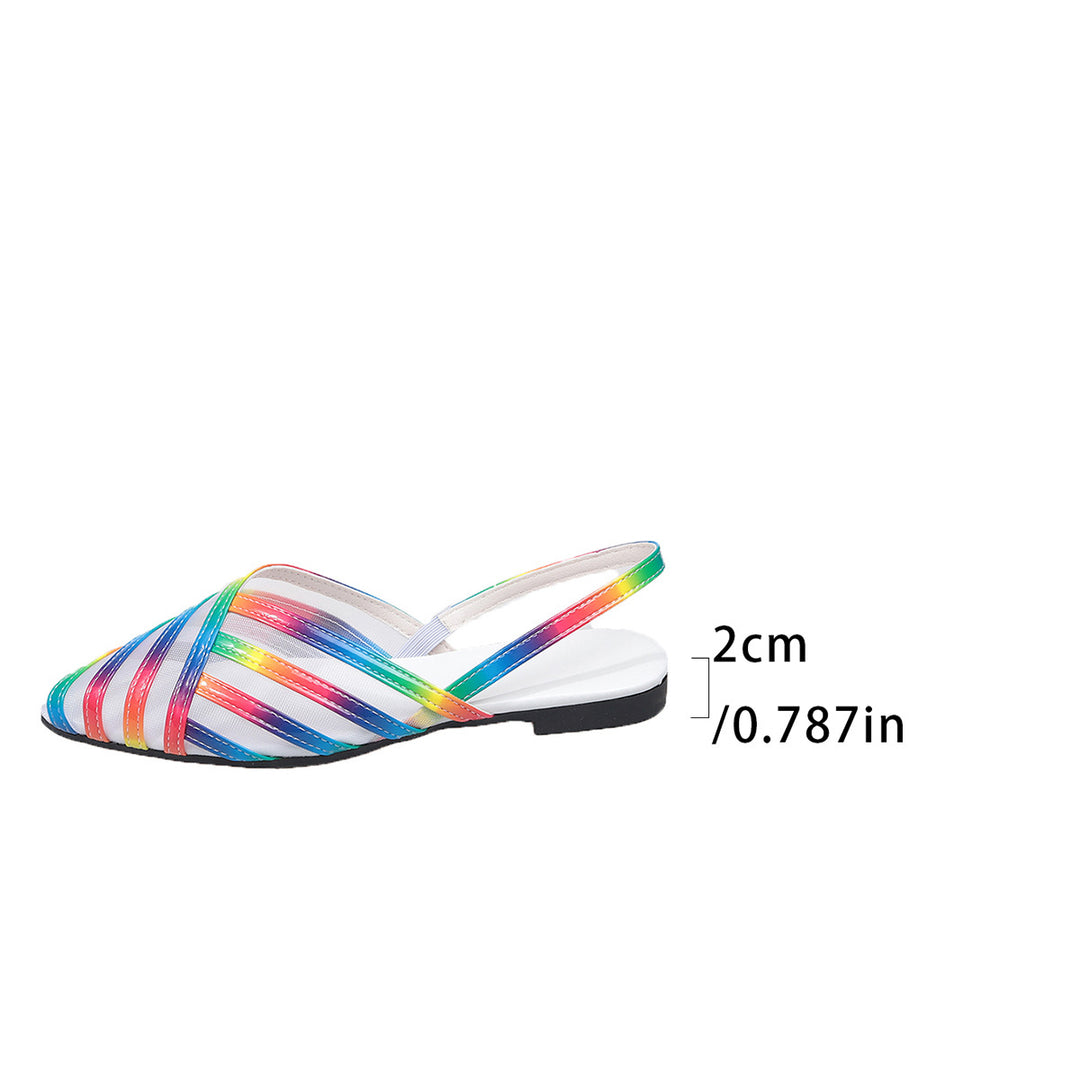 Damen Sling-Sandalen mit bunten, geflochtenen Riemen und komfortabler Sohle EB
