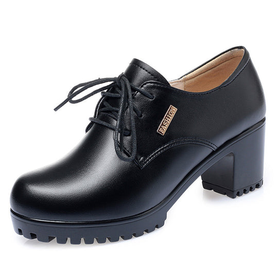 Damen elegante Schnürschuhe mit bequemen Blockabsatz und stylishem Design EB