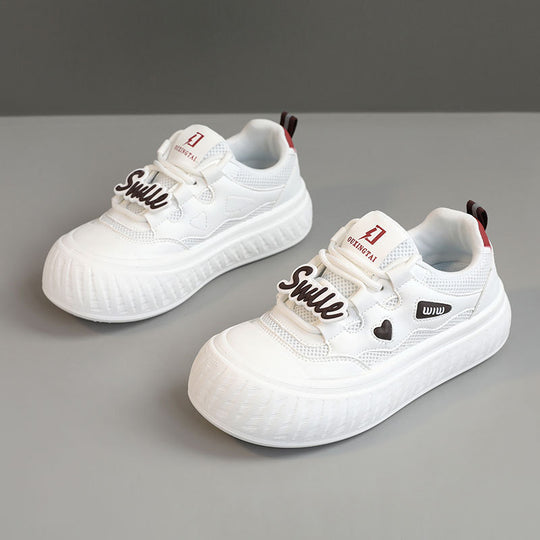 Damen Trendige Plateau-Sneaker mit buntem Schriftzug EB