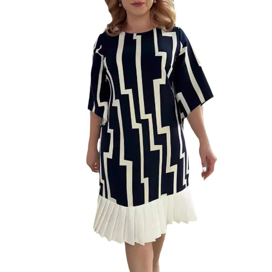 Damen Modisches Freizeitkleid mit Plisseefalten Heidi-Mode