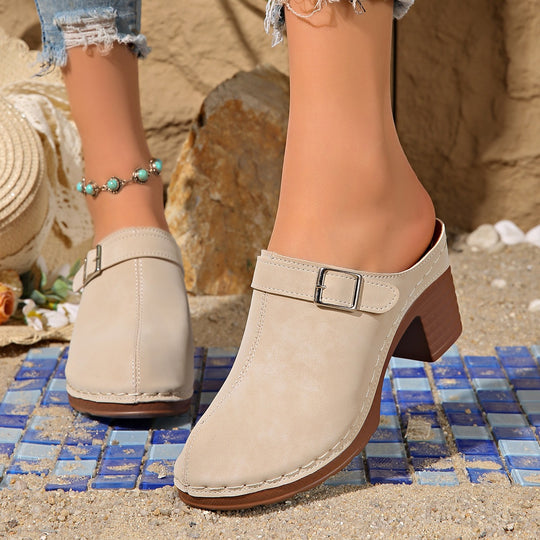 Damen Clogs mit elegantem Blockabsatz EB