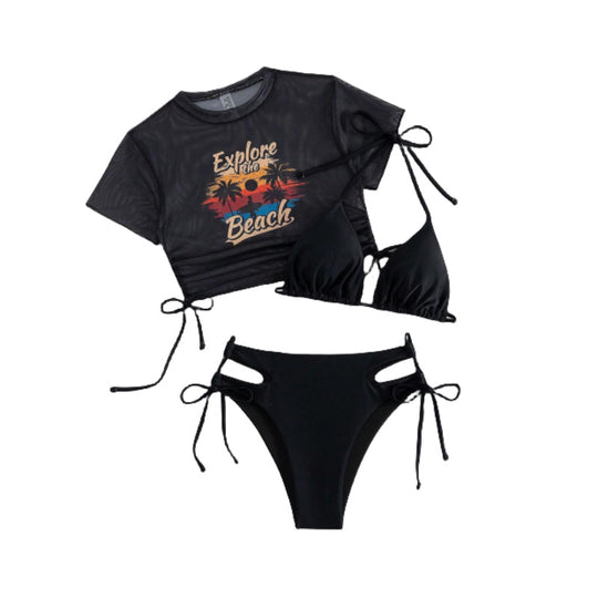 Damen Bikiniset mit modischem Crop-Top EB