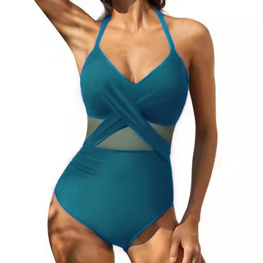 Damen Hochwertiger Einteiler Badeanzug mit trendigen Cut-Out-Details EB