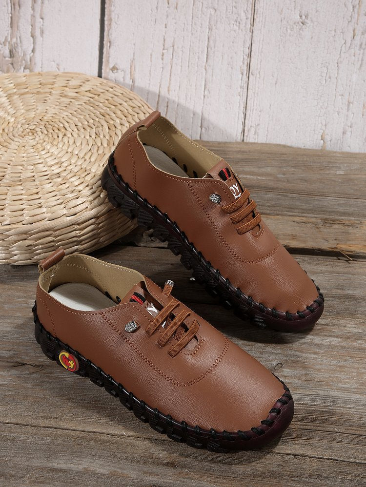 Damen komfortable Slipper-Schuhe aus mit rutschfester Sohle und elastischen Einsätzen EB