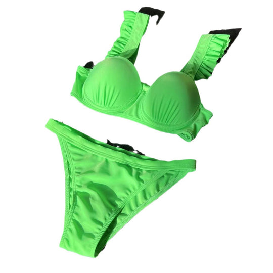 Damen Designer-Bikini mit Rüschen-Details und gepolstertem Oberteil EB