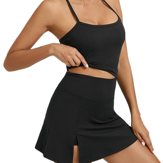 Damen Sportliches Tanktop mit kombiniertem Minirock EB