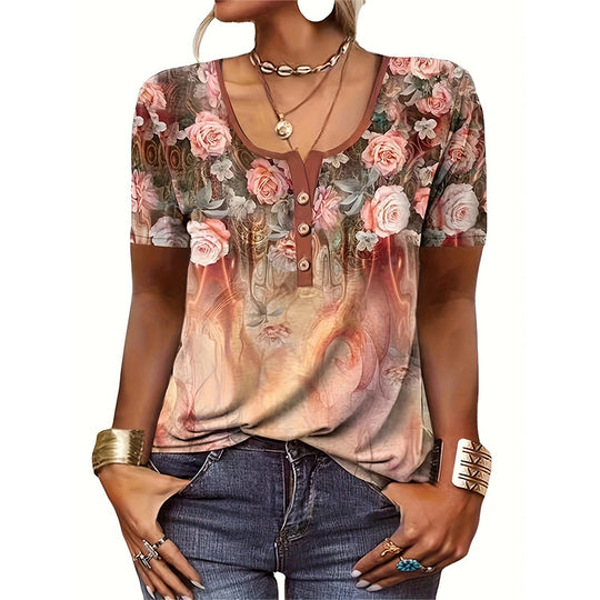 EB | T-Shirt mit lockerem Print für Frauen