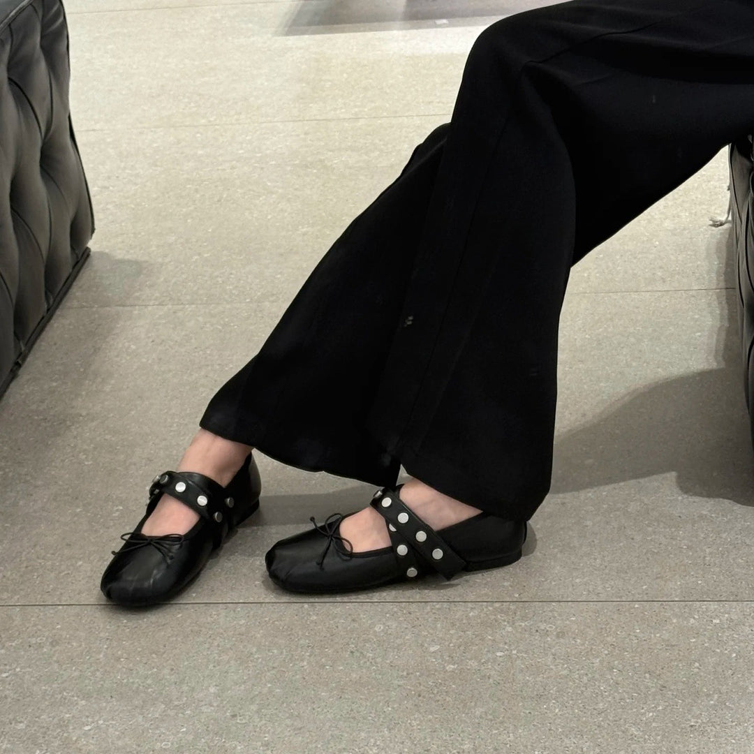 Damen Mokassins mit dekorativen Punkte und komfortablem Riemendesign EB
