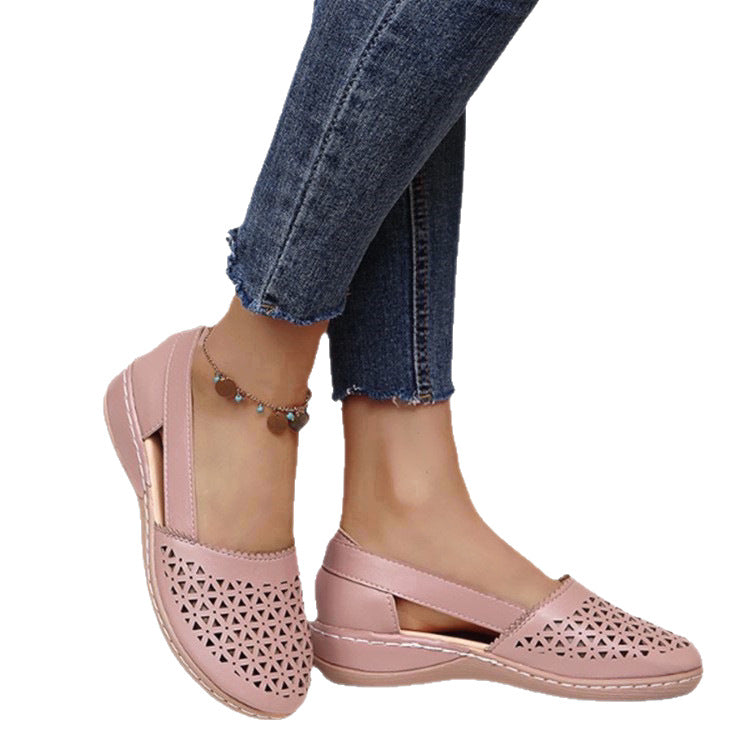 Damen Atmungsaktive Slip-On Sandalen mit seitlicher Öffnung und modischem Design EB