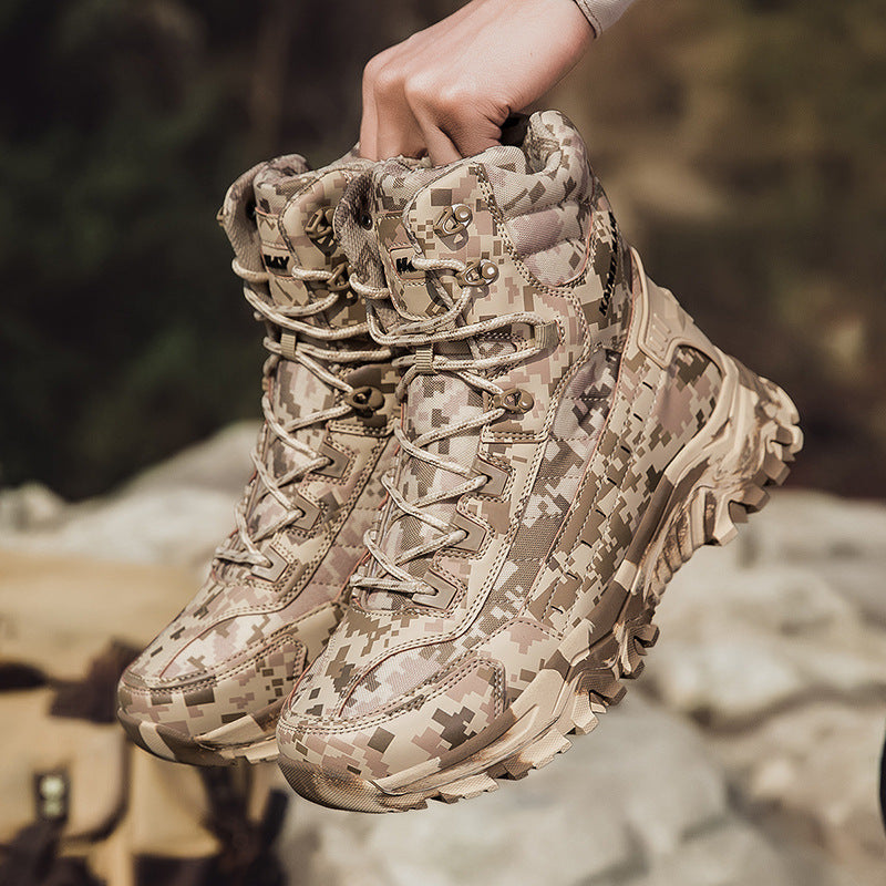 Herren Tactical Wanderstiefel mit hohem Knöchelschutz und rutschfester Sohle EB