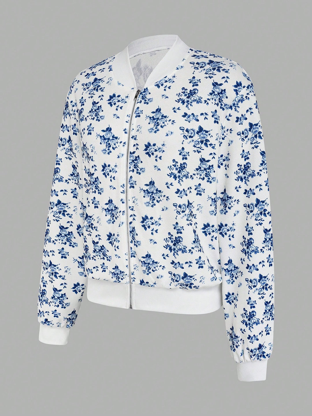 Damen elegante Bomberjacke mit floralem Design EB