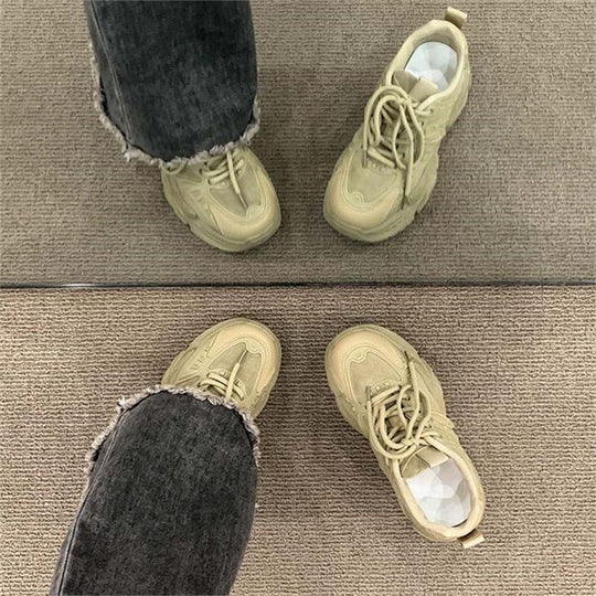 Damen Chunky Sneakers mit atmungsaktiver Mesh-Oberfläche und gepolsterter Sohle EB