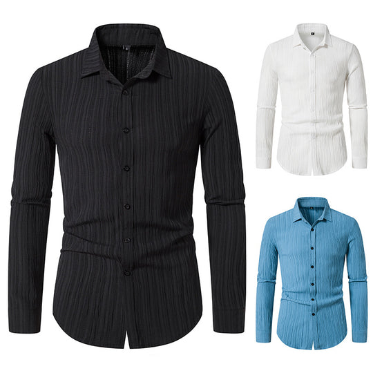 Herren Langarmhemd mit strukturiertem Design und moderner Passform EB