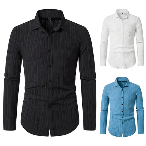 Herren Langarmhemd mit strukturiertem Design und moderner Passform EB
