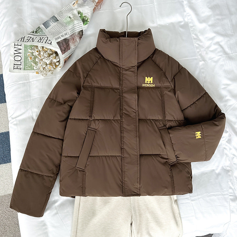 Damen nan kompakte Kurz-Steppjacke mit hochschließendem Stehkragen und schrägeingriff Taschen EB