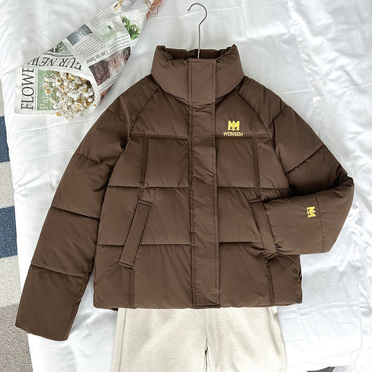 Damen nan kompakte Kurz-Steppjacke mit hochschließendem Stehkragen und schrägeingriff Taschen EB