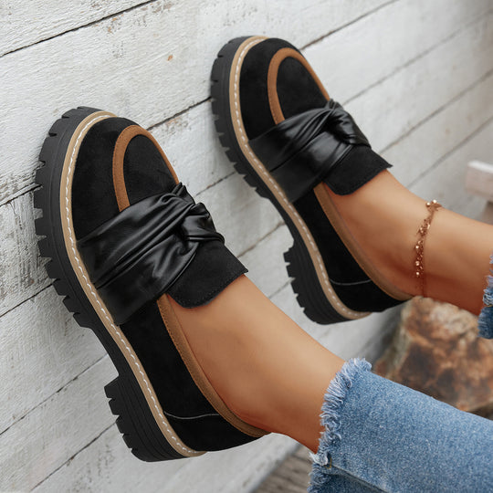 Damen Mokassins mit modischer Knotendetail und bequemer Profilsohle EB