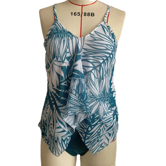 Damen Tankini-Set mit floralem Überrock und verstellbaren Trägern EB