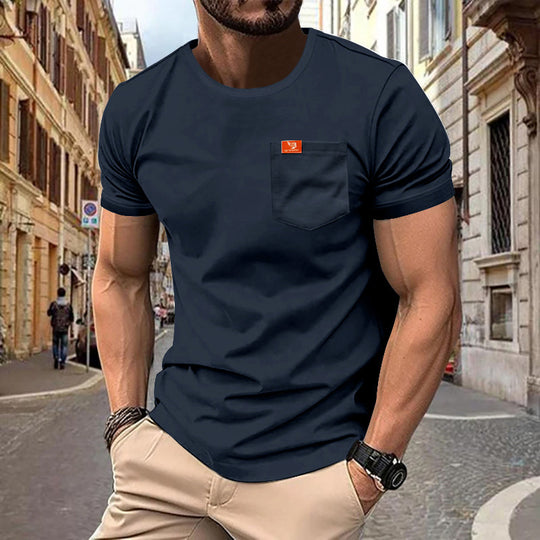 Herren Premium Rundhals T-Shirt mit Brusttasche EB