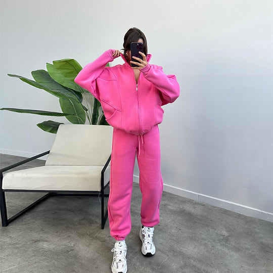 Damen lässiger Zweiteiler mit oversized Hoodie und Jogginghose EB