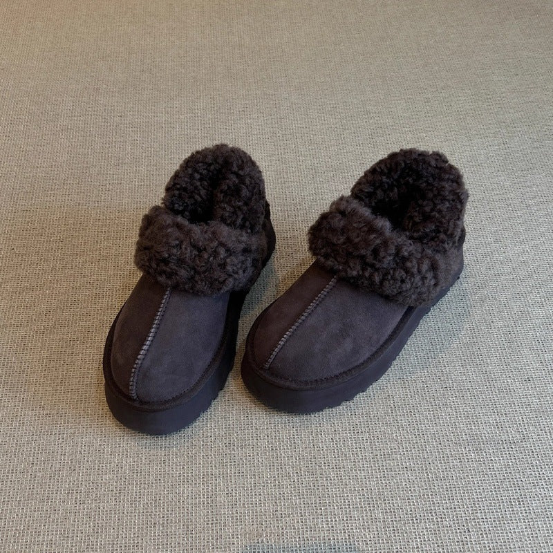 Damen Gemütliche Fell-Clogs mit weichem Innenfutter und rutschfester Sohle EB