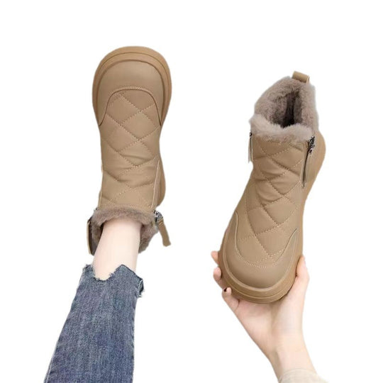Damen Winterliche Stiefeletten mit wärmendem Futter und robustem Reißverschluss EB