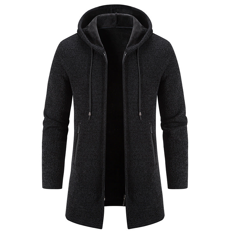 Herren praktische und stilvolle Fleecejacke mit Kapuze und Reißverschlusstaschen EB
