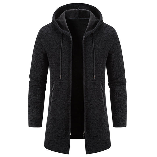 Herren praktische und stilvolle Fleecejacke mit Kapuze und Reißverschlusstaschen EB
