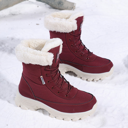 Damen winterliche Outdoor-Stiefel mit wärmeisolierendem Futter und rutschfester Sohle EB