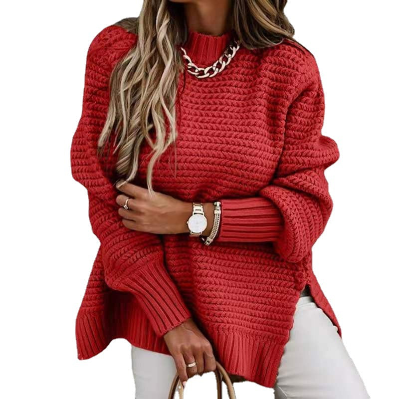 Damen Strickpullover mit strukturiertem Muster und weitem Schnitt EB