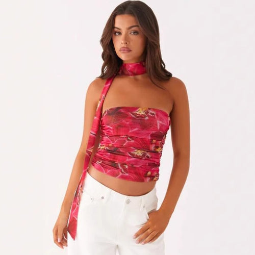 Damen Bandeau-Top mit raffinierten Bindebändern EB