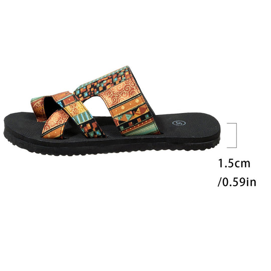 Damen Komfortable Riemchen-Sandalen mit kunstvollem Muster EB
