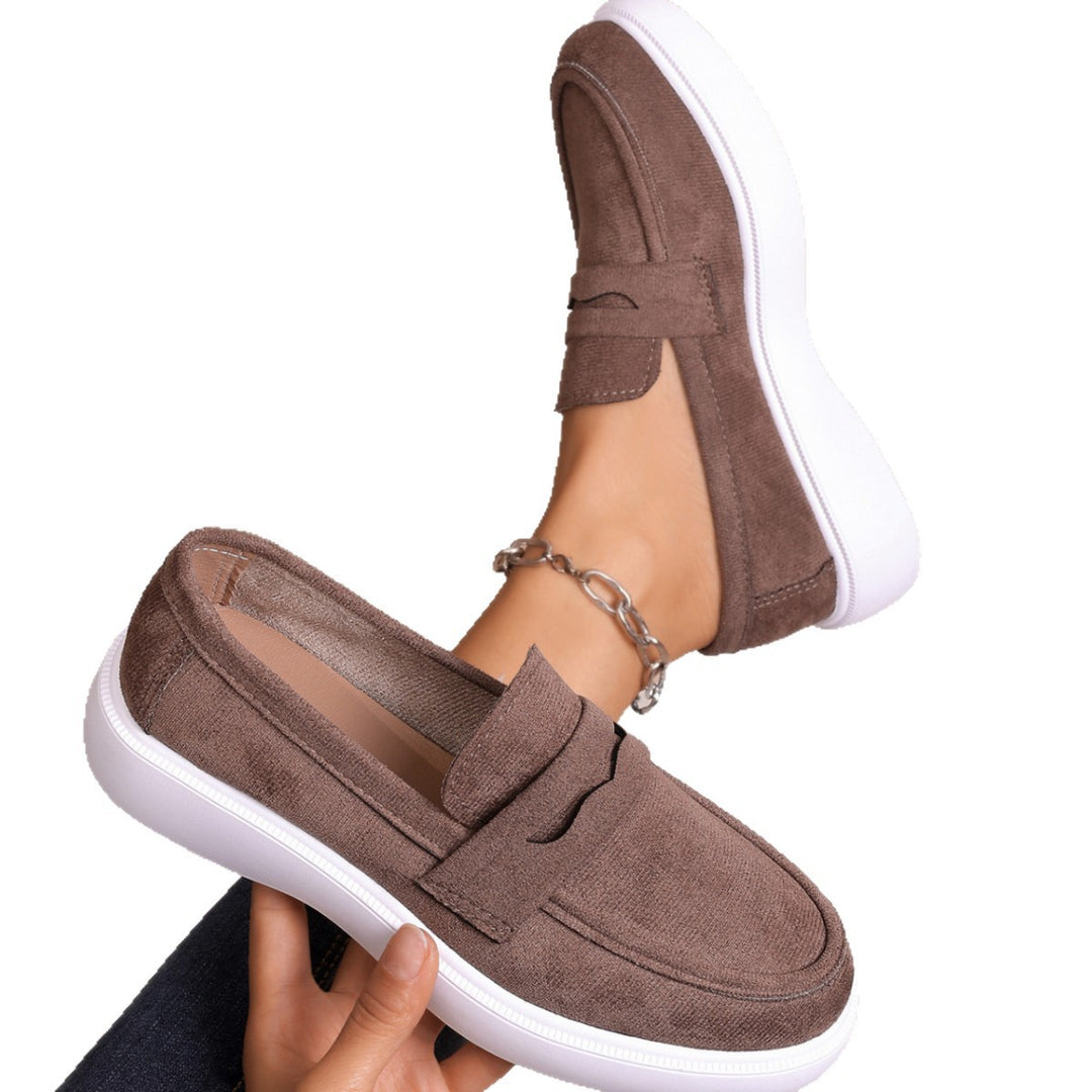 Damen Bequeme Slip-On Mokassins mit modischer Sohle EB