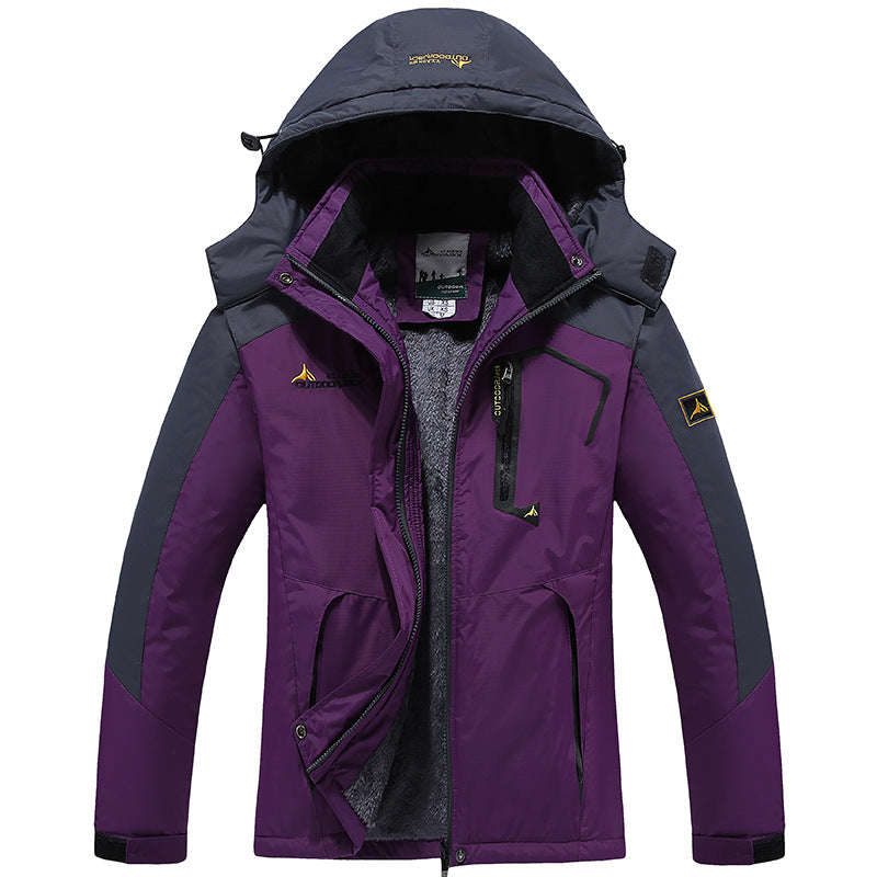Herren multifunktionale wasserdichte Outdoorjacke mit abnehmbarem Fleece-Innenlayer und verstellbarer Kapuze EB