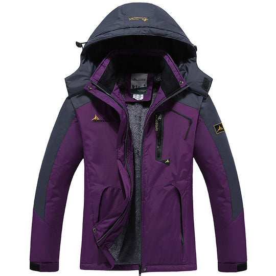 Herren multifunktionale wasserdichte Outdoorjacke mit abnehmbarem Fleece-Innenlayer und verstellbarer Kapuze EB