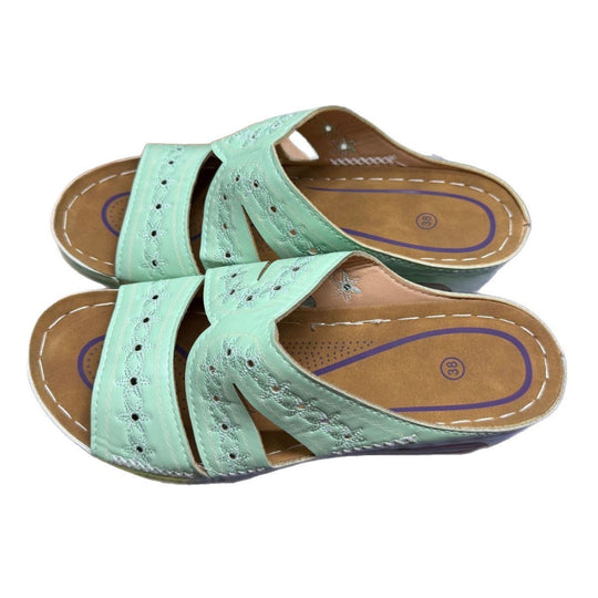 Damen Bequeme Clogs mit floralem Design und ergonomischer Sohle EB