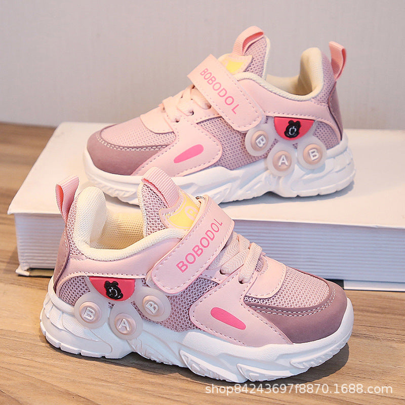 Damen Sportliche Kindersneaker mit praktischen Klettverschlüssen und rutschfester Sohle EB