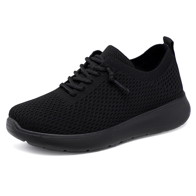 Damen nan gestrickter Slip-On Sneaker mit sockenähnlichem Schaft, elastischer Schnürung und gedämpfter EVA-Sohle EB