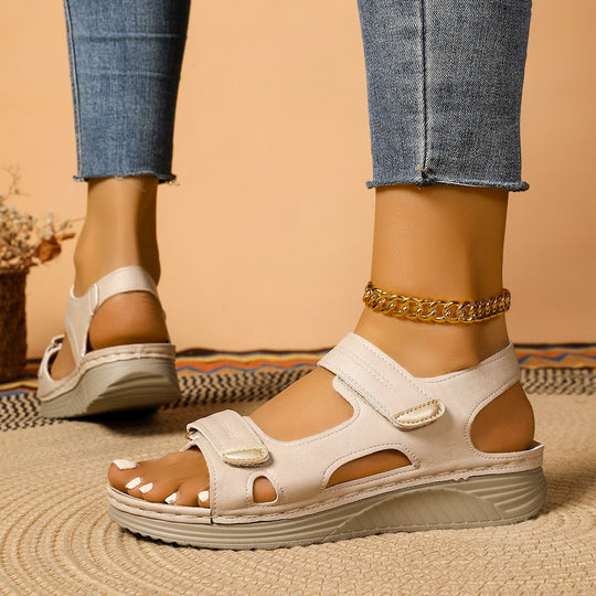 Damen Komfortable Sandalen mit verstellbarem Riemendesign und anatomischem Fußbett EB