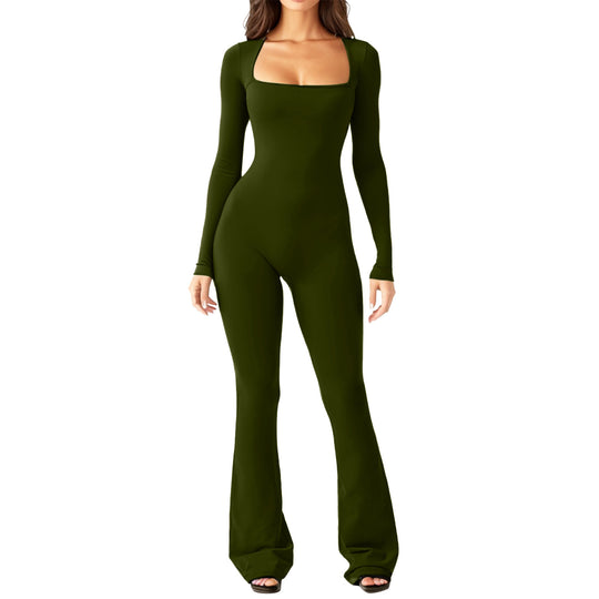 Damen Bodysuit mit weitem Bein und tiefem Dekolleté EB