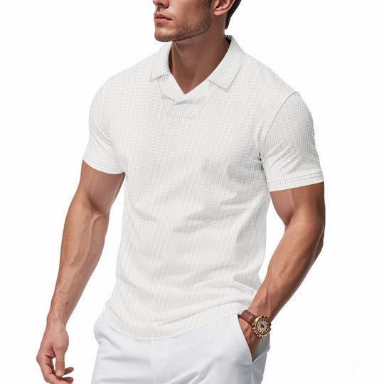 Herren Kurzarm Poloshirt mit strukturiertem Design EB
