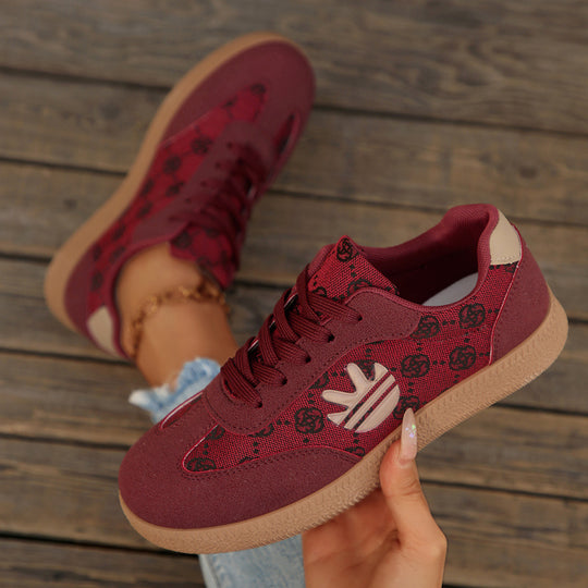 Damen Sportliche Sneakers mit bequemer samtiger Oberfläche und trendigem Grafikdesign EB