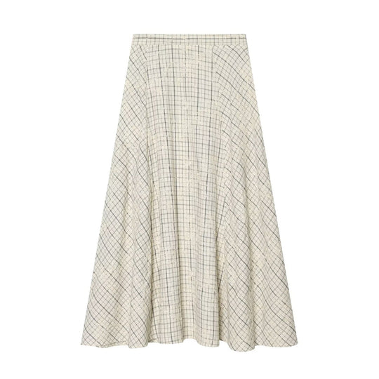 Damen Maxirock mit elegantem Karomuster und fließendem Schnitt EB