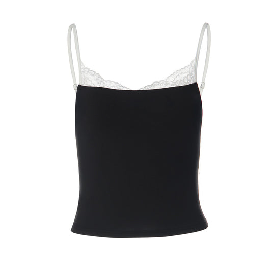 Damen Spitzen-Trägershirt mit elegantem Unterhemd-Design EB