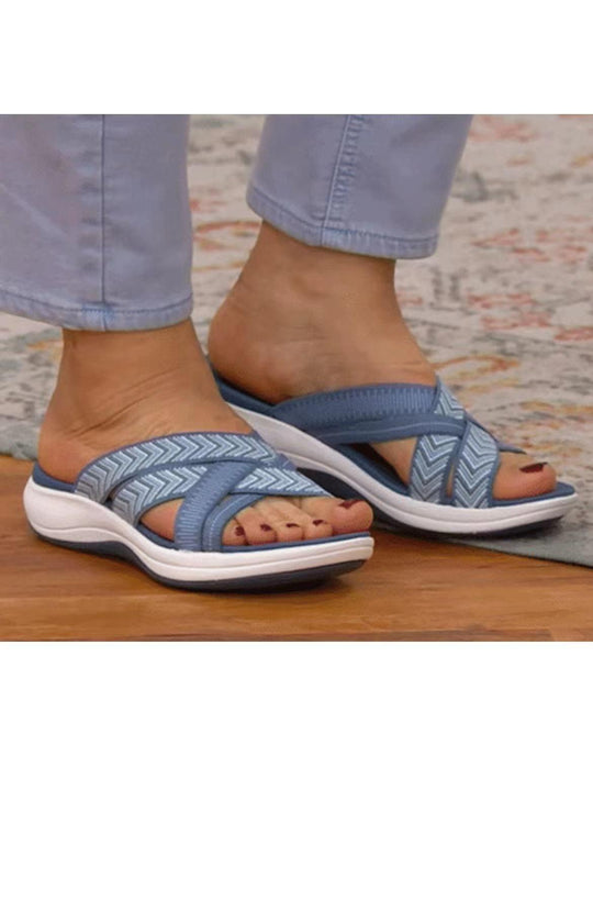 Damen bequeme Riemensandalen mit elastischen Trägern und komfortabler Dämpfung EB