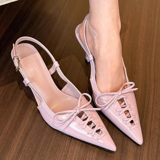 Damen Slingback-Pumps mit raffinierter Schnürungsdetails und elegantem Design EB