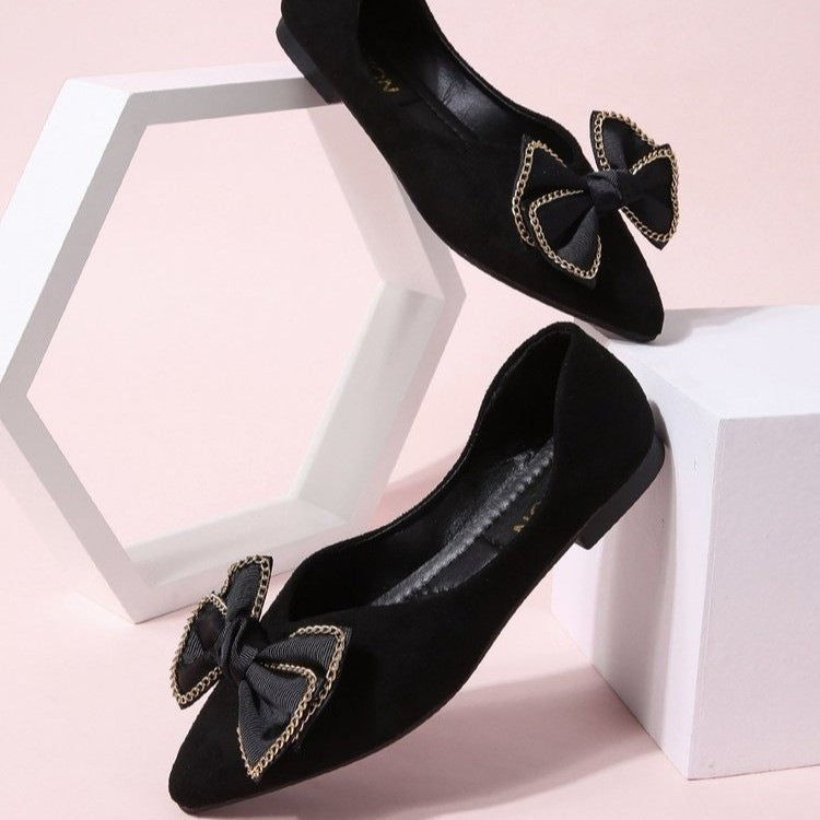Damen Ballerinas mit elegantem Schleifen-Design EB